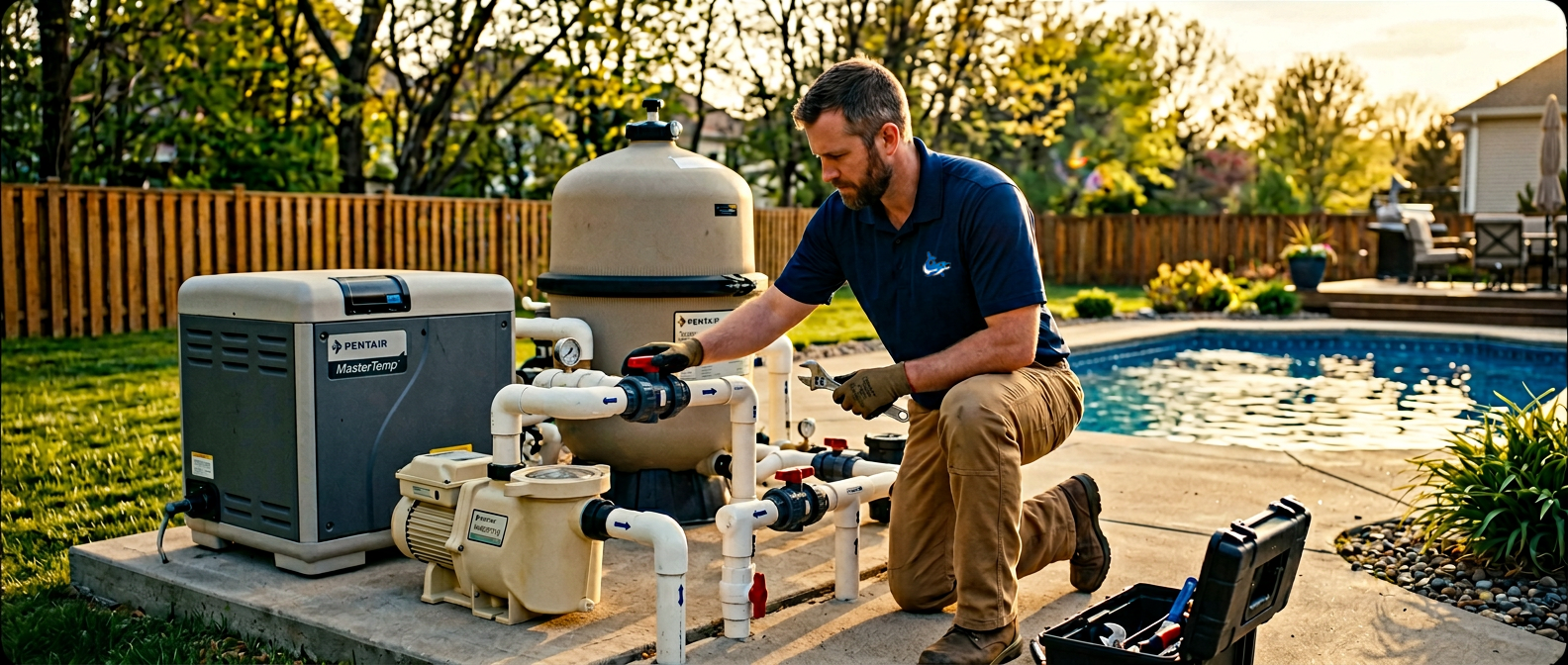 Pool heater startup spring Minnesota