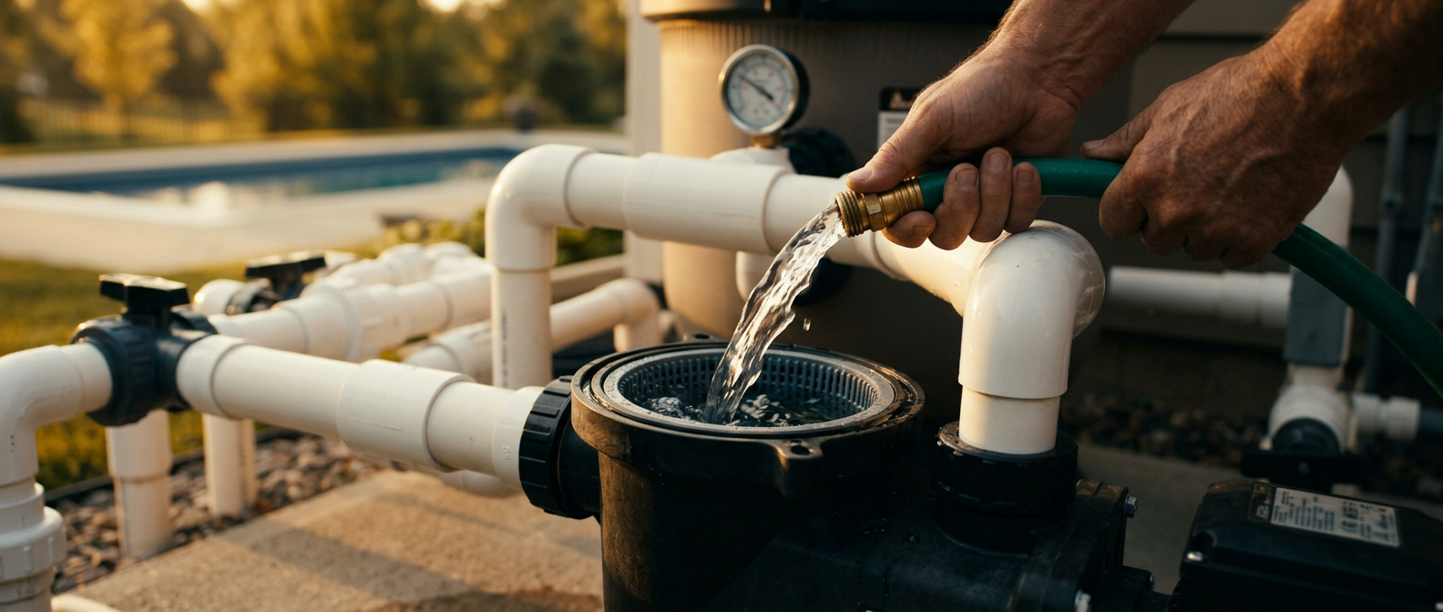 Priming and starting a pool pump after winter in Minnesota